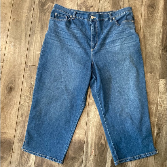 Gloria Vanderbild All-Around Slimming Effect Women Size 20 Blue Cropped Jeans - Picture 1 of 8